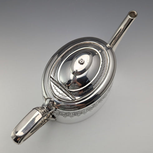 Circa 1900 British antique silver plate teapot Walker & Hall